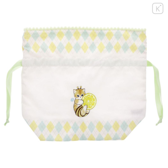 Japan Mofusand Drawstring Bag - Cat / Bee & Lemon - 4