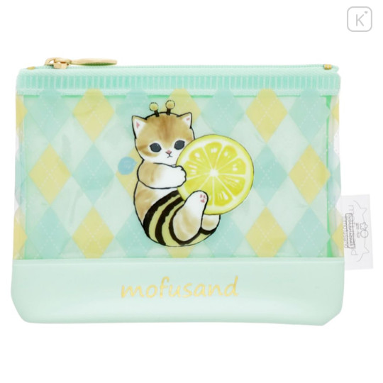 Japan Mofusand Mini Clear Pouch - Cat / Bee & Lemon - 1