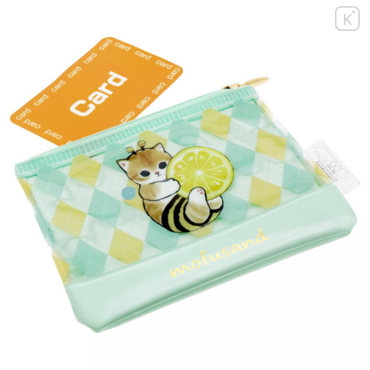 Japan Mofusand Mini Clear Pouch - Cat / Bee & Lemon - 4