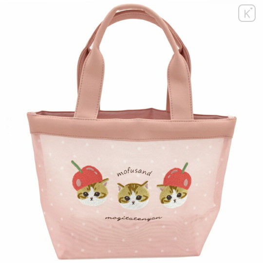 Japan Mofusand Mini Mesh Tote Bag - Cat / Cherry Cosplay - 1