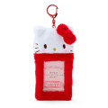 Japan Sanrio Original Fleece Fabric Card Holder - Hello Kitty / Enjoy Idol - 1
