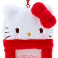 Japan Sanrio Original Fleece Fabric Card Holder - Hello Kitty / Enjoy Idol - 4