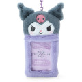 Japan Sanrio Original Fleece Fabric Card Holder - Kuromi / Enjoy Idol - 2