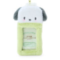 Japan Sanrio Original Fleece Fabric Card Holder - Pochacco / Enjoy Idol - 2