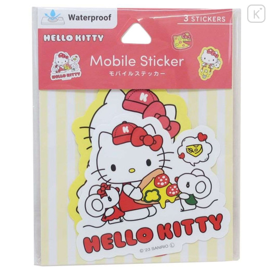 Japan Sanrio Vinyl Deco Sticker Set - Hello Kitty / Pizza - 1