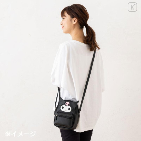 Japan Sanrio Original Face Shoulder Bag - Kuromi - 5