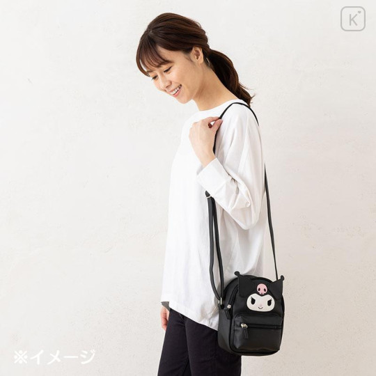 Japan Sanrio Original Face Shoulder Bag - Kuromi - 6