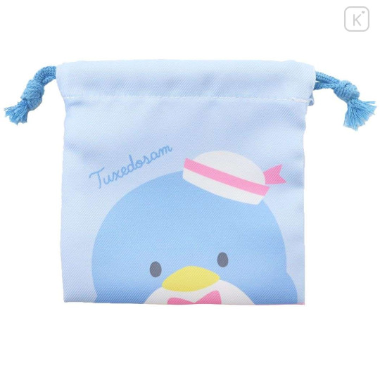 Japan Sanrio Drawstring Pouch - Tuxedo Sam : Matte Light Blue - 1