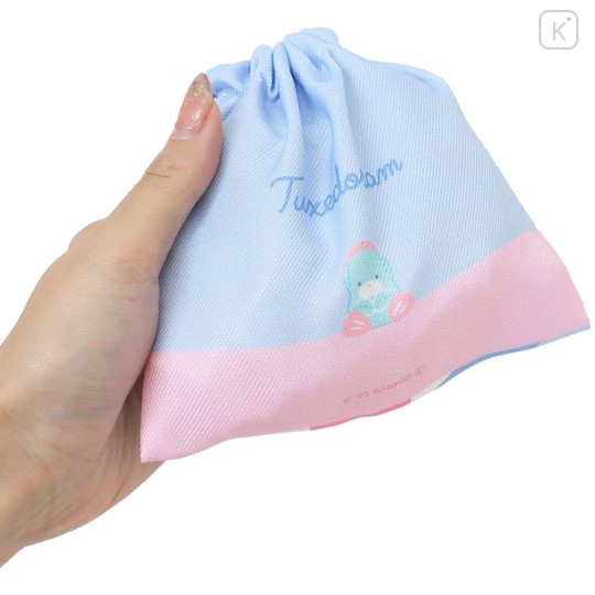 Japan Sanrio Drawstring Pouch - Tuxedo Sam : Matte Light Blue - 2