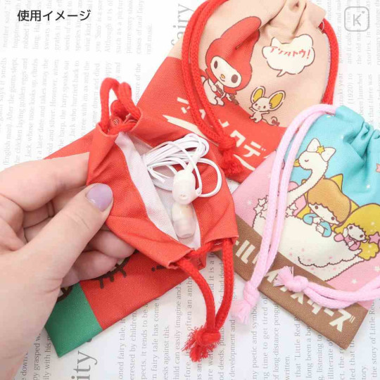 Japan Sanrio Drawstring Pouch - Hello Kitty : Fancy Retro - 3