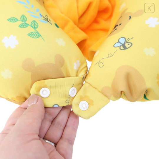 Japan Disney Hooded Neck Pillow - Winnie the Pooh / Face Plush - 5
