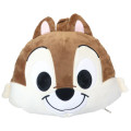 Japan Disney Hooded Neck Pillow - Chip / Face Plush - 2