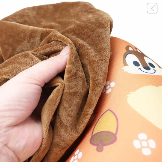 Japan Disney Hooded Neck Pillow - Chip / Face Plush - 6