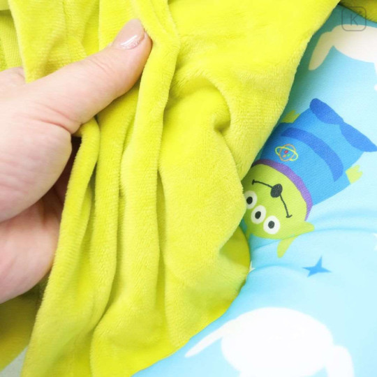 Japan Disney Hooded Neck Pillow - Little Green Men / Face Plush - 7