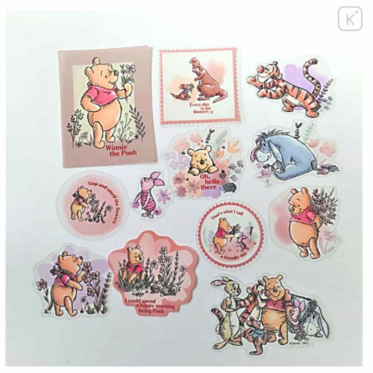 Japan Disney Big Flake Sticker - Pooh / Flora - 1