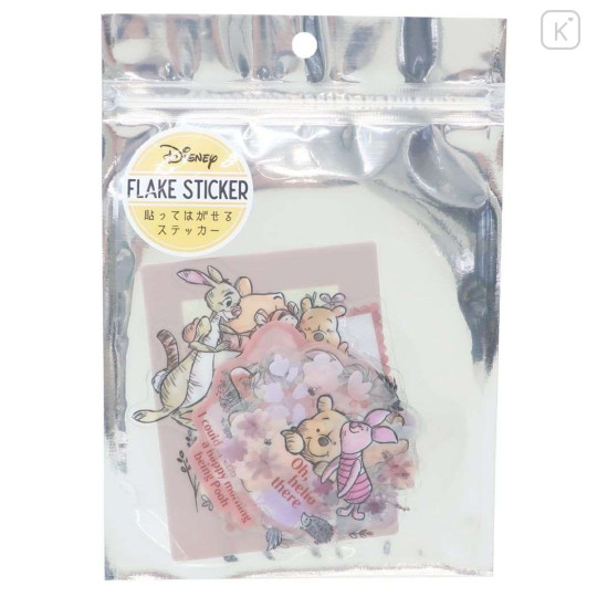 Japan Disney Big Flake Sticker - Pooh / Flora - 2