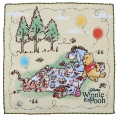 Japan Disney Handkerchief Wash Towel - Winnie The Pooh / Picnic
