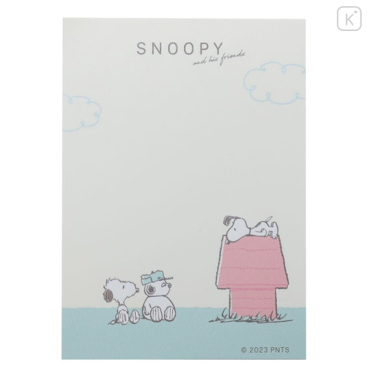 Japan Peanuts Mini Notepad - Snoopy & Woodstock / House - 3