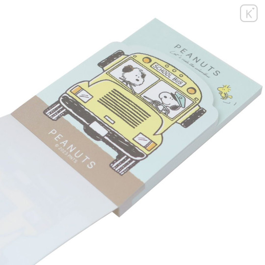 Japan Peanuts Mini Notepad - Snoopy / School Bus Night - 2