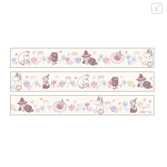 Japan Moomin Washi Masking Tape - Moomintroll : Pink Flora - 3