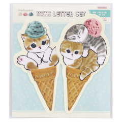 Japan Mofusand Mini Letter Set - Cat / Ice Cream