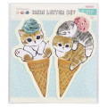Japan Mofusand Mini Letter Set - Cat / Ice Cream - 1