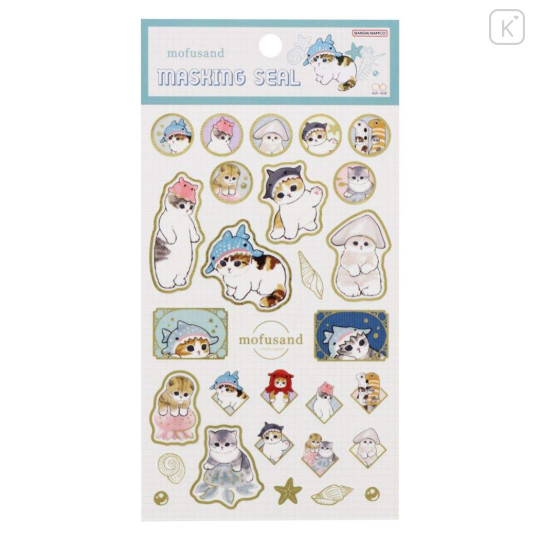 Japan Mofusand Masking Seal Sticker - Cat / Sea Creature Nyan - 1