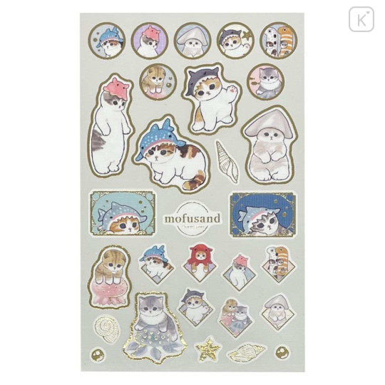 Japan Mofusand Masking Seal Sticker - Cat / Sea Creature Nyan - 3