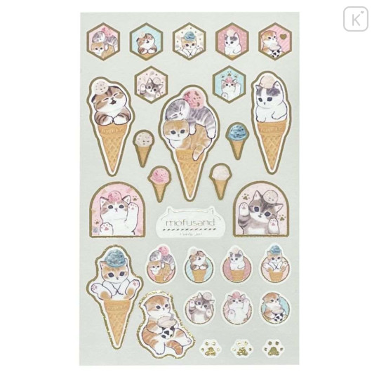 Japan Mofusand Masking Seal Sticker - Cat / Ice Cream - 3