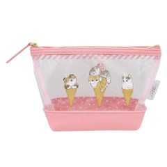 Japan Mofusand Clear Pouch - Cat / Ice Cream