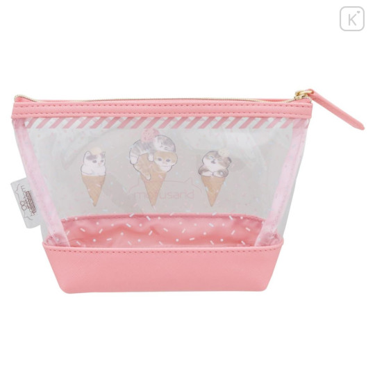 Japan Mofusand Clear Pouch - Cat / Ice Cream - 2