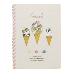 Japan Mofusand A5 Twin Ring Notebook - Cat / Ice Cream