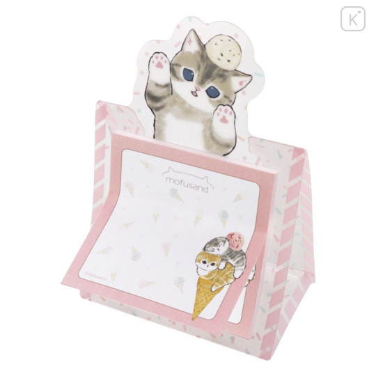 Japan Mofusand Sticky Notes Stand - Cat / Ice Cream - 1