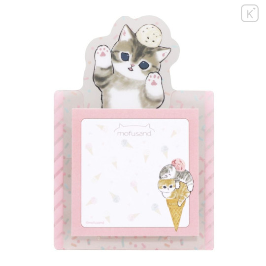 Japan Mofusand Sticky Notes Stand - Cat / Ice Cream - 2