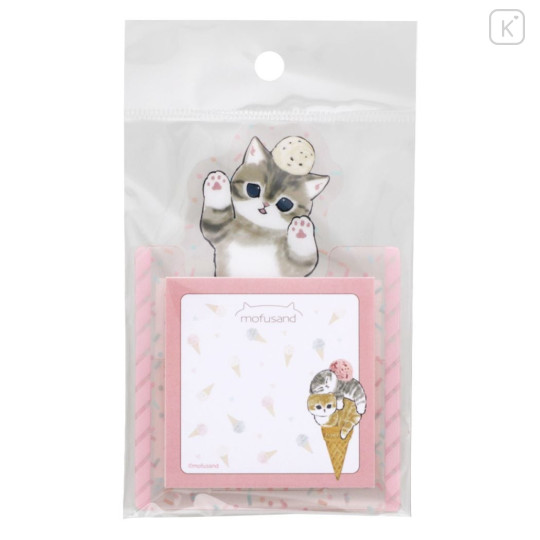 Japan Mofusand Sticky Notes Stand - Cat / Ice Cream - 4