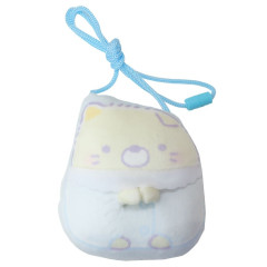 Japan San-X Mascot Mochi Squeeze Neck Pouch - Sumikko Gurashi / Baby Cat