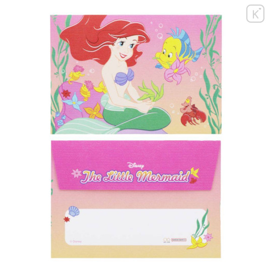 Japan Disney Mini Letter Set - Ariel / Pink Sea - 3
