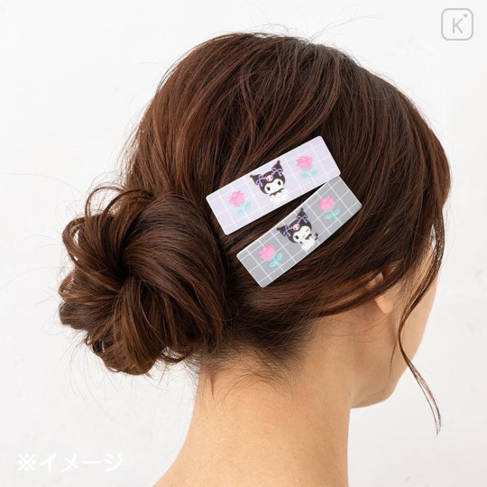 Japan Sanrio Original Hair Pin 2pcs Set - Kuromi - 4