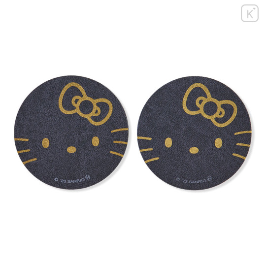 Japan Sanrio Soft Coaster - Hello Kitty / Black & Gold - 1