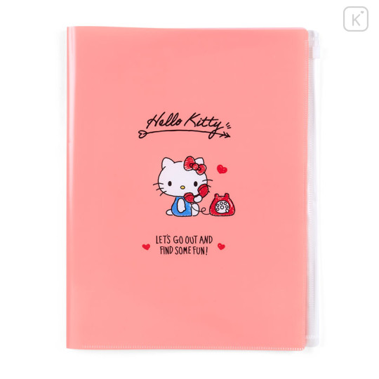 Japan Sanrio Original A4 Zipper Closure 6-Pocket Clear File - Hello Kitty - 1