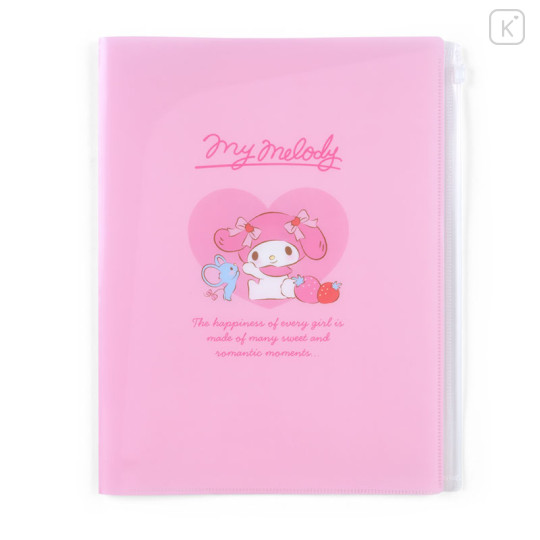 Japan Sanrio Original A4 Zipper Closure 6-Pocket Clear File - My Melody - 1