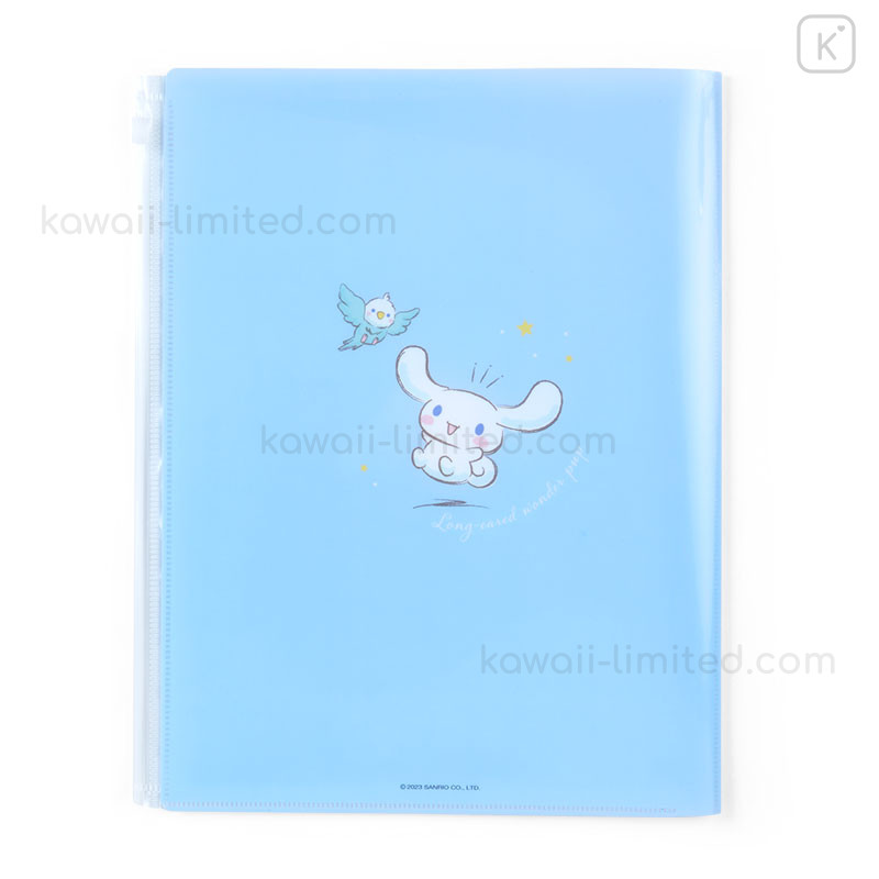 Japan Sanrio Original A4 Zipper Closure 6-Pocket Clear File - Cinnamoroll