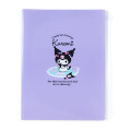 Japan Sanrio Original A4 Zipper Closure 6-Pocket Clear File - Kuromi - 1