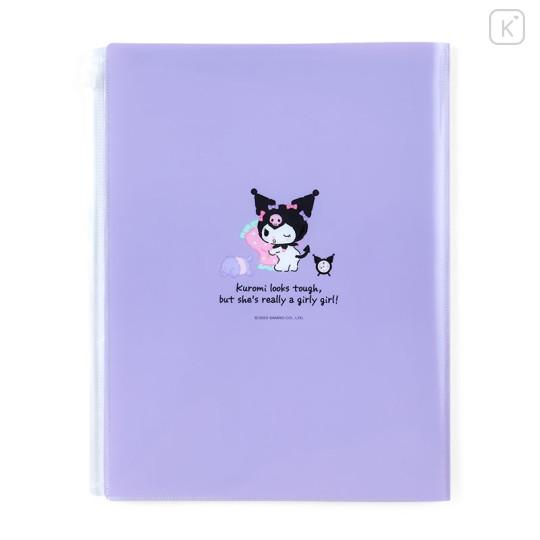 Japan Sanrio Original A4 Zipper Closure 6-Pocket Clear File - Kuromi - 2