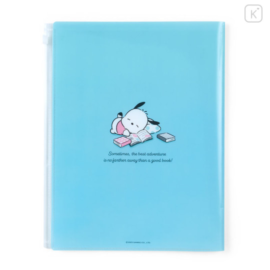 Japan Sanrio Original A4 Zipper Closure 6-Pocket Clear File - Pochacco - 2