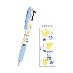 Japan Pokemon Jetstream 3 Color Multi Ballpoint Pen - Pikachu : Forrest & Town