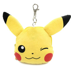 Japan Pokemon Face Reel Pass Case - Pikachu
