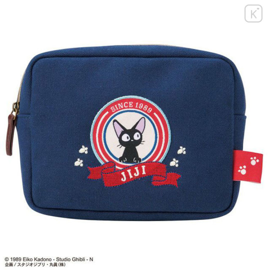 Japan Ghibli Embroidery Pouch - Kiki's Delivery Service : Jiji Navy - 1