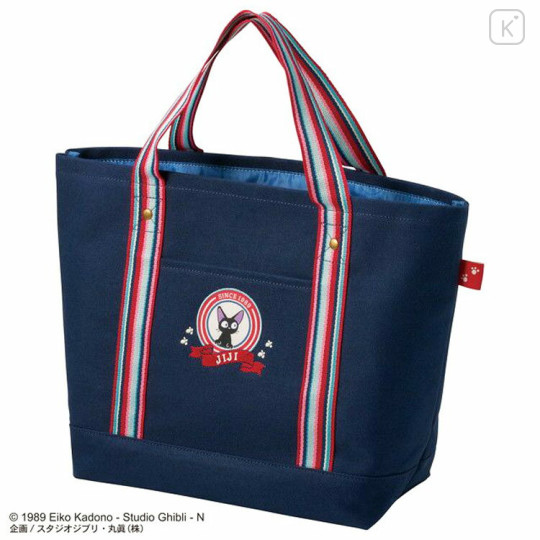 Japan Ghibli Embroidery Tote Bag - Kiki's Delivery Service : Jiji Navy - 1