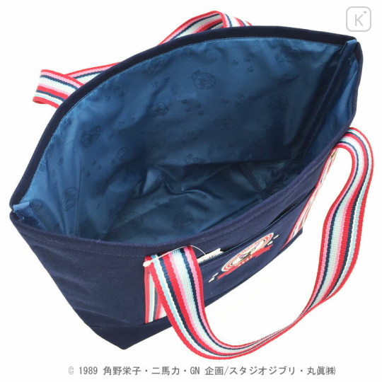 Japan Ghibli Embroidery Tote Bag - Kiki's Delivery Service : Jiji Navy - 3